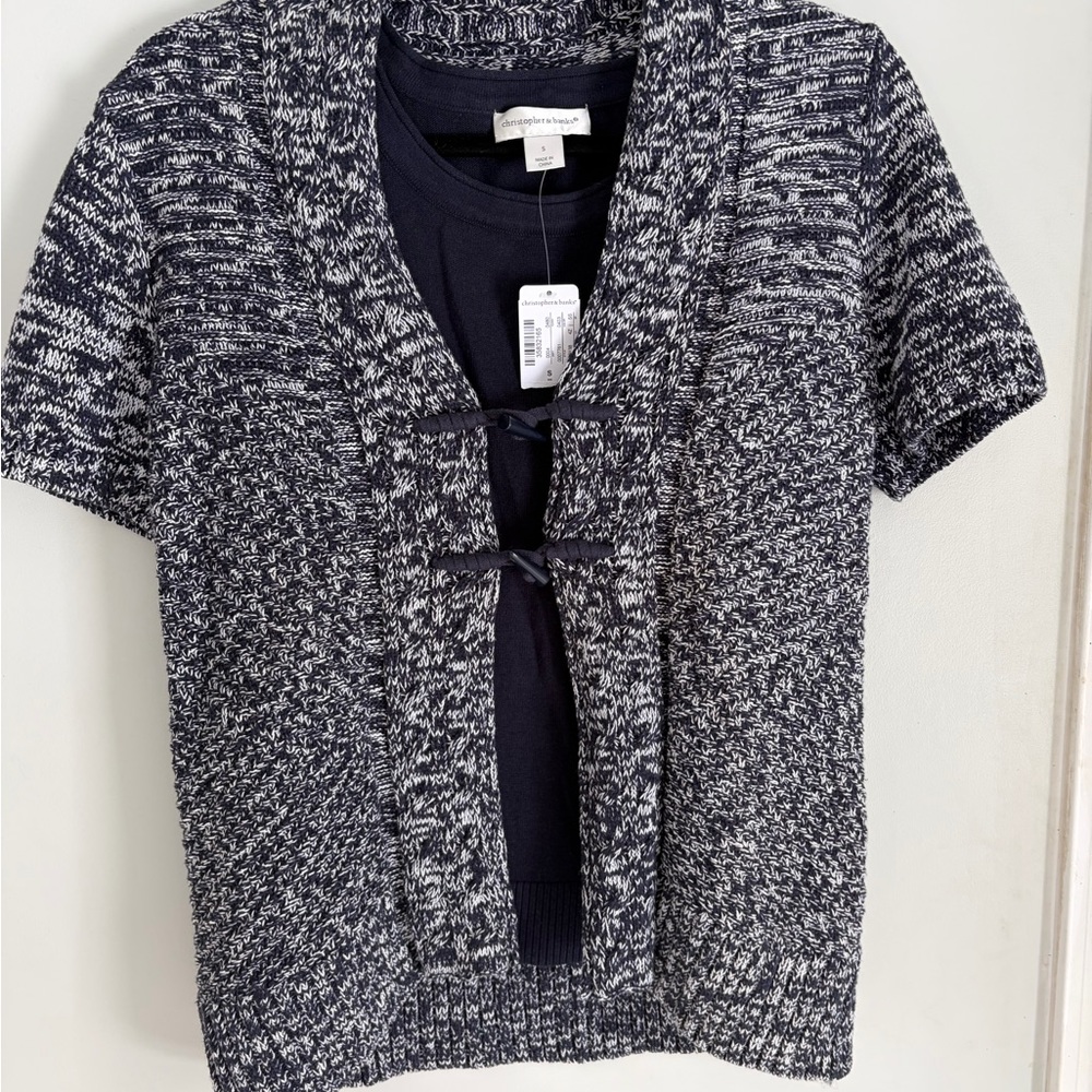 Christopher & Banks Navy and White Knit Sweater Set-NWT